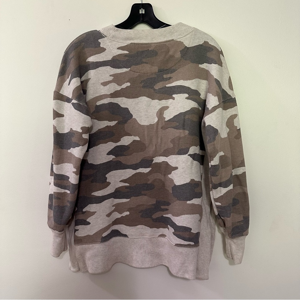 Aerie Womens Extra Small Camo Oversized Pullover Sweatshirt with Split Side - Picture 6 of 7